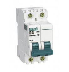 Выключатель автоматический двухполюсный ВА-101 2Р 4А характеристика D 4,5кА  11213DEK  DEKraft