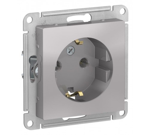 AtlasDesign Алюминий Розетка с заземлением, 16А, механизм  ATN000343  SE