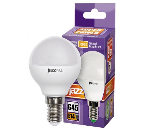 Лампа светодиодная LED 9Вт E14 230В 3000К PLED- SP G45  2859570A  Jazzway