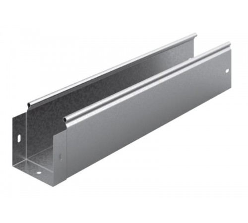 Металлический лоток неперфорированный 100х100х3000, толщ. 1,0 мм, гор. цинк, 313110  ЛНМЗТ-100х100х3000-1,0-ГЦ   Ostec