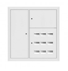 Щит этажный 9 кв. RAL9003 3 окна в ряд по гориз. слаботочный отсек слева (1000х950х150)  PROxima mb29-v-9z-ral9003-1 EKF