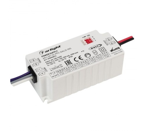 Блок питания ARJ-SP-10-PFC-DALI2-INS (10W, 9-42V, 0.12-0.35A) (Arlight, IP20 Пластик, 5 лет)  030908(1)  Arlight