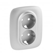 Valena ALLURE Алюминий Накладка розетки с/з 2-ной  754957  Legrand