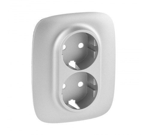 Valena ALLURE Алюминий Накладка розетки с/з 2-ной  754957  Legrand