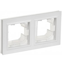 BRITE Рамка 2-местная IP44 РУ-2-БрАБ-44 арктический белый   BR-M22-44-K91  IEK