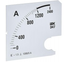 Шкала смен. для амперметра Э47 1200/5А-1,5 96х96мм  IPA20D-SC-1200  IEK