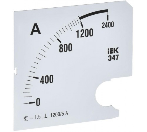 Шкала смен. для амперметра Э47 1200/5А-1,5 96х96мм  IPA20D-SC-1200  IEK