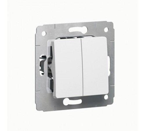 Cariva Белый Переключатель 2-х клавишный  773608  Legrand