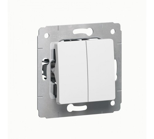 Cariva Белый Переключатель 2-х клавишный  773608  Legrand