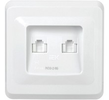 ВЕГА белый Розетка компьютерная 2-местная RJ45 Cat5e РК10-2-ВБ  EKV25-K01-DM  GENERICA