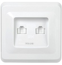 ВЕГА белый Розетка компьютерная 2-местная RJ45 Cat5e РК10-2-ВБ  EKV25-K01-DM  GENERICA