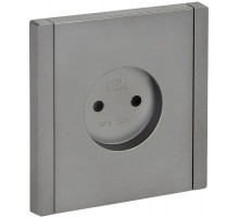 FORTE&PIANO Розетка без заземления, без шторок в/к 10А FP518 сталь  FP-R10-10-K46  IEK