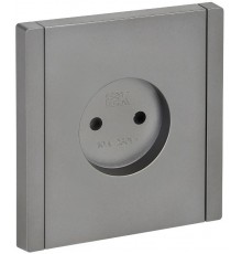 FORTE&PIANO Розетка без заземления, без шторок в/к 10А FP518 сталь  FP-R10-10-K46  IEK