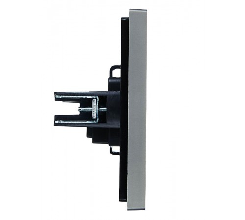 FORTE&PIANO Розетка без заземления, без шторок в/к 10А FP518 сталь  FP-R10-10-K46  IEK