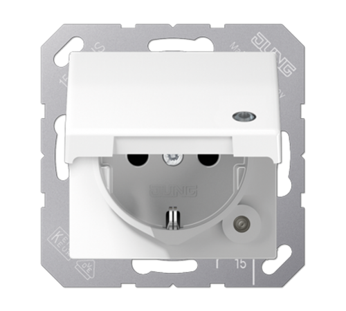SCHUKO-розетка  с крышкой  AS1520BFKLKOWW Jung
