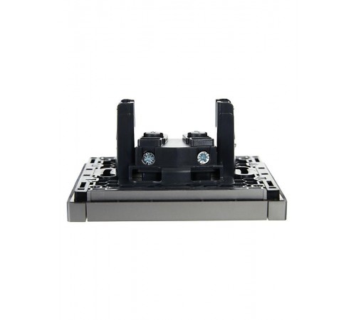 FORTE&PIANO Розетка без заземления, без шторок в/к 10А FP518 сталь  FP-R10-10-K46  IEK