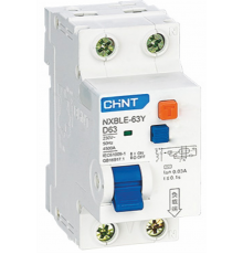 Выключатель автоматический дифференциального тока NXBLE-63Y 1P+N 50А 30mA электронный тип AС, х-ка D, 4,5kA (R)  105556  CHINT