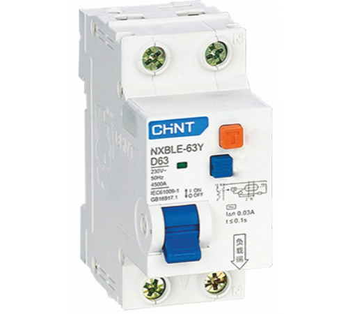Выключатель автоматический дифференциального тока NXBLE-63Y 1P+N 40А 10mA электронный тип AС, х-ка С, 4,5kA (R)  105528  CHINT