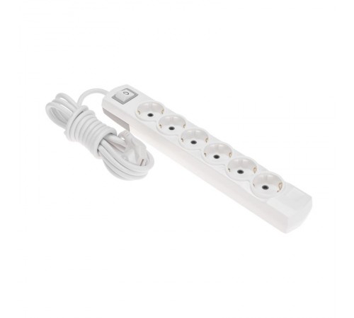 Удлинитель PREMIUM 6 гнезд, 3м, 3х1,5мм, с/з, с выключателем, белый  13-4116  REXANT