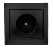 1-201-05 Intro Розетка 2P, 16А-250В, IP20, СУ, Plano, антрацит  Б0044566  Intro