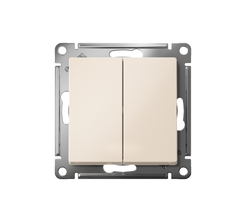 AtlasDesign Бежевый Выключатель 2-клавишный сх.5, 10АХ, механизм  ATN000251  SE