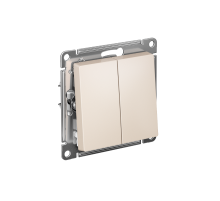 AtlasDesign Бежевый Выключатель 2-клавишный сх.5, 10АХ, механизм  ATN000251  SE