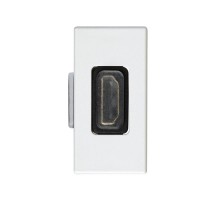 Simon 27 Розетка проходная угловая для подключения HDMI-разъёма аудио/видео v1.3, узкий модуль, S27, белый  2701094-030  Simon