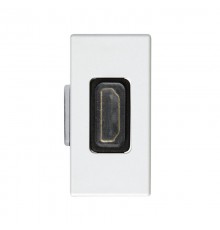 Simon 27 Розетка проходная угловая для подключения HDMI-разъёма аудио/видео v1.3, узкий модуль, S27, белый  2701094-030  Simon