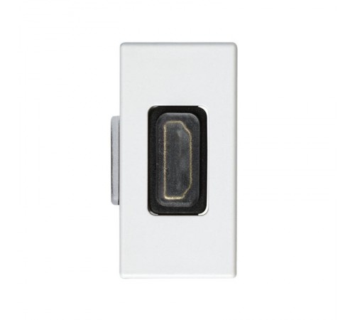 Simon 27 Розетка проходная угловая для подключения HDMI-разъёма аудио/видео v1.3, узкий модуль, S27, белый  2701094-030  Simon