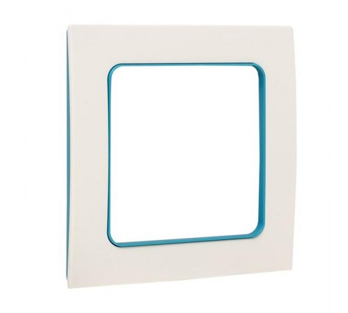 Стокгольм Рамка 1-местная белая с линией цвета синий EKF PROxima  EXM-G-304-30  EKF