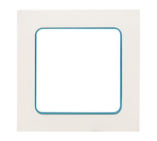Стокгольм Рамка 1-местная белая с линией цвета синий EKF PROxima  EXM-G-304-30  EKF