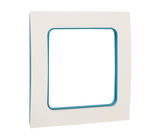 Стокгольм Рамка 1-местная белая с линией цвета синий EKF PROxima  EXM-G-304-30  EKF