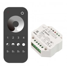 INTELLIGENT ARLIGHT Диммер SMART-SET-TRIAC-601-72-DIM-PD-IN Black (230V, 1x1.5A, x4, ПДУ 10кн, 2.4G) (IARL, IP20 Пластик, 5 лет)  036199  Arlight