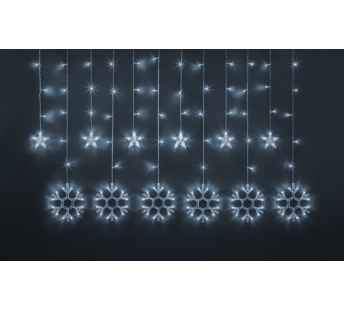 Гирлянда  95 121 NGF-D032-02 (бахрома звезды и снежинки CW 2.5*1м IP20)  95121  Navigator