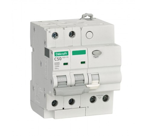 Устройство защиты от дугового пробоя 2P 50A УЗДП-103 6кА  19094DEK  DEKraft