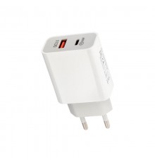 Сетевое зарядное устройство REXANT USB-A+USB-C адаптер, 18W белое 18-2216  REXANT