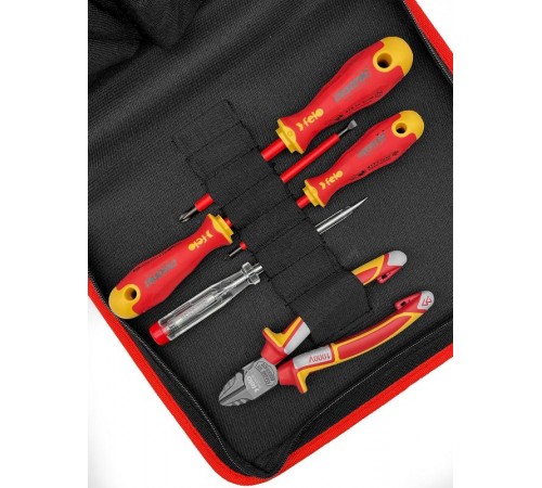 Набор отверток, отвертка тестер сети и диэлектрическиие бокорезы 160 мм в сумке  41390504  Felo