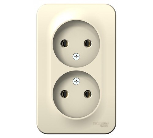 Blanca Молочный О/У Розетка 2-ая без заземления без шторок, 16А, 250В  BLNRA000202  SE