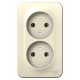 Blanca Молочный О/У Розетка 2-ая без заземления без шторок, 16А, 250В  BLNRA000202  SE