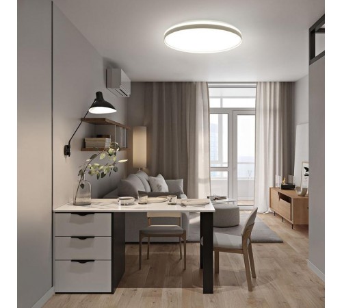 Светильник светодиодный управляемый с пультом 80W, Max. 5600Lm, 3000К-6500K, AL6230 "Simple matte"  48072  FERON