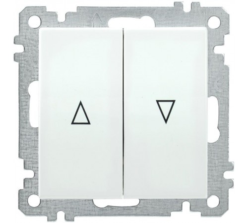 BOLERO белый Выключатель 2-клавишный жалюзи ВС10-1-5-Б  EVB25-K01-10  IEK