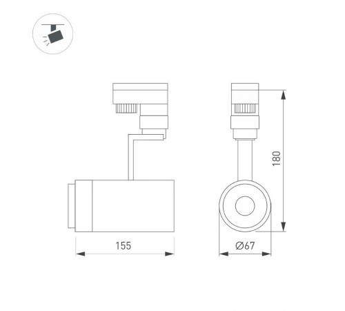 Светильник LGD-ZEUS-4TR-R67-10W Warm3000 (BK, 20-60 deg, 230V) (Arlight, IP20 Металл, 5 лет)  024621(1)  Arlight