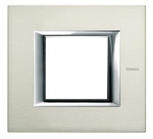 Axolute декоративные накладки прямоугольной формы, цвет алюминий, на 2 модуля  HA4802XC  Legrand