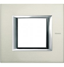 Axolute декоративные накладки прямоугольной формы, цвет алюминий, на 2 модуля  HA4802XC  Legrand
