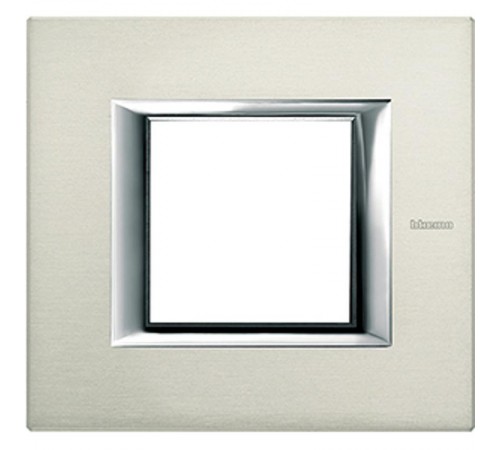 Axolute декоративные накладки прямоугольной формы, цвет алюминий, на 2 модуля  HA4802XC  Legrand