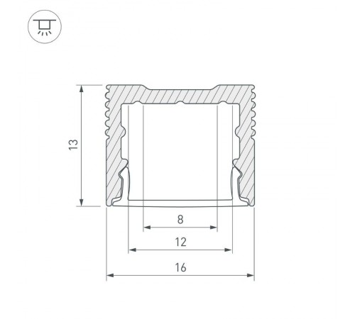 Профиль с экраном SL-SLIM-H13M-2500 ANOD+OPAL  025869  Arlight