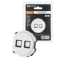 Розетка телефонная двойная RJ11 белая, "Байкал"   SQ1819-0015  TDM