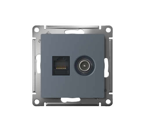 AtlasDesign Грифель Розетка 2-ая комп+TV, RJ45+TV, кат.5E, механизм  ATN000789  SE