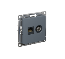AtlasDesign Грифель Розетка 2-ая комп+TV, RJ45+TV, кат.5E, механизм  ATN000789  SE