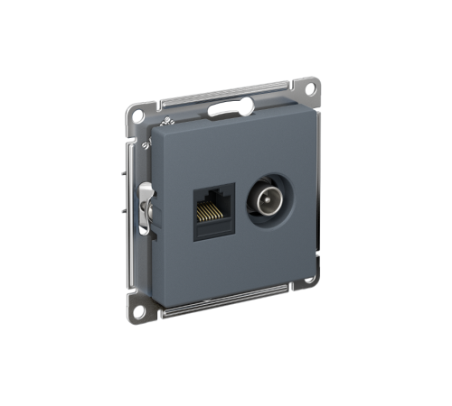 AtlasDesign Грифель Розетка 2-ая комп+TV, RJ45+TV, кат.5E, механизм  ATN000789  SE